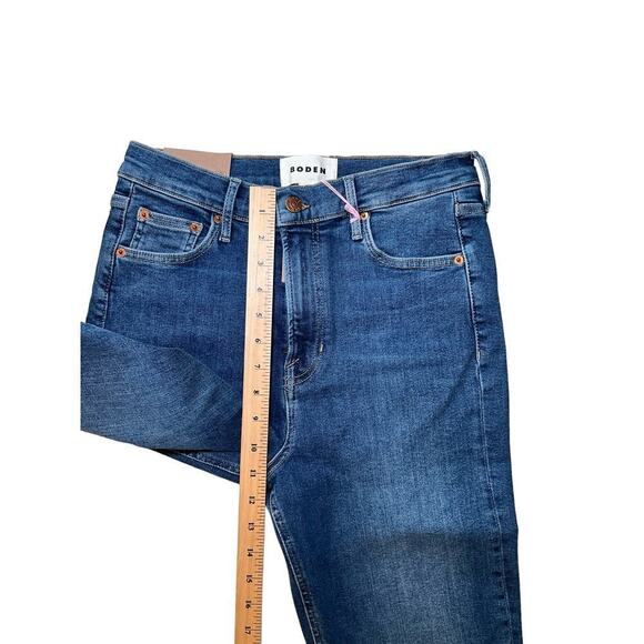 BODEN SZ 30/32 Blue Five Pockets High Rise Bootcut Jeans Cotton Blend NWT - Picture 4 of 5